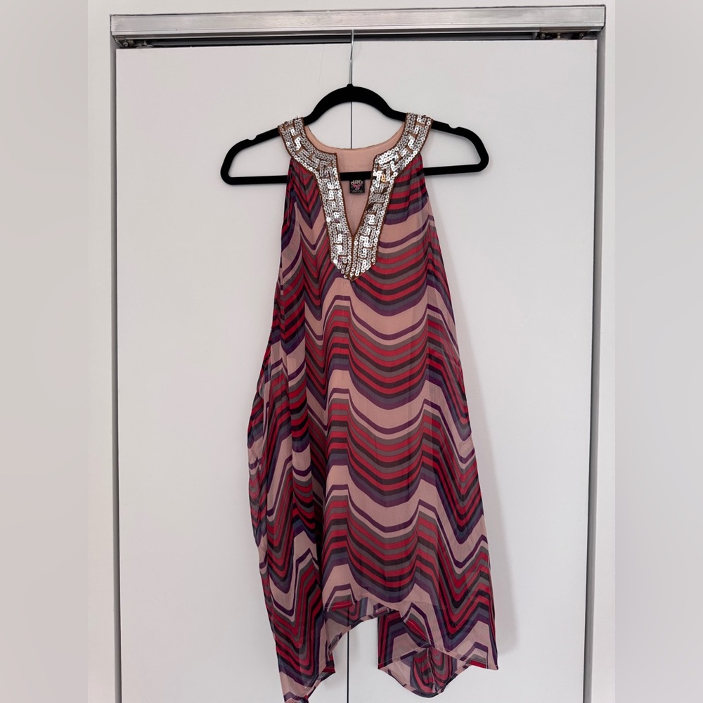 Free People Red Embellished Halter Sundress Cocktail